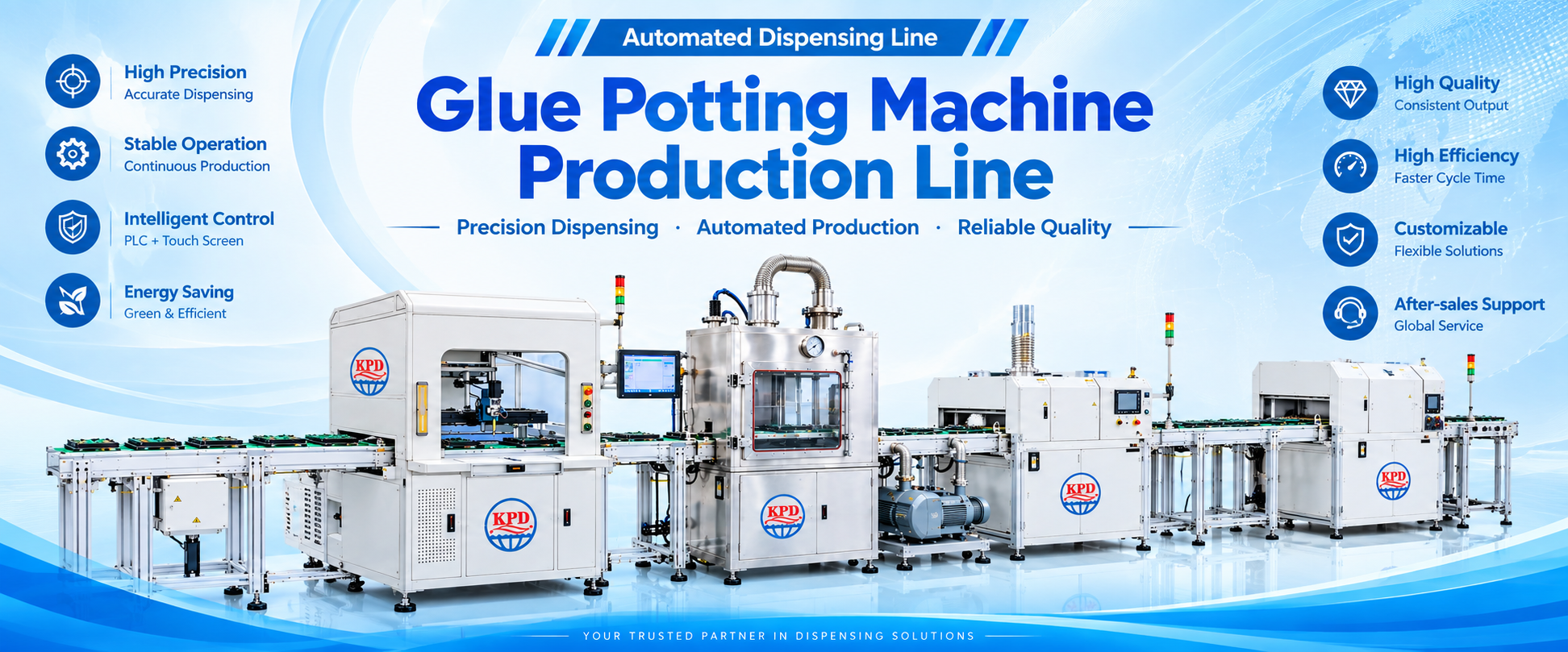 resin potting machine product line
